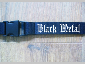 Black Metal textilná šnúrka na krk ( kľúče ) materiál 100% polyester